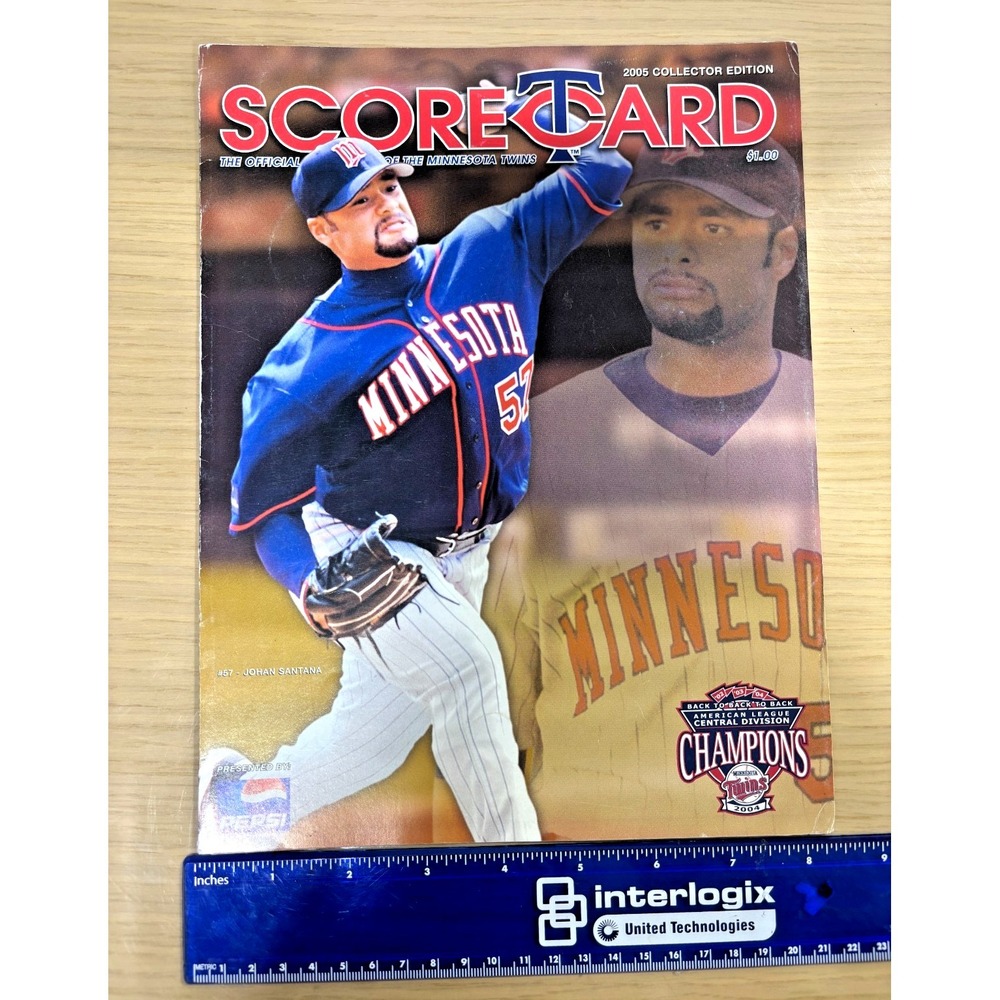 2005 Minnesota Twins Scorecard Johan Santana Official Program MLB Baseball